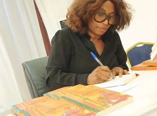 The writer Awondo Calixte signs her book titled  " My passion, my Country " published by Ifrikya editions